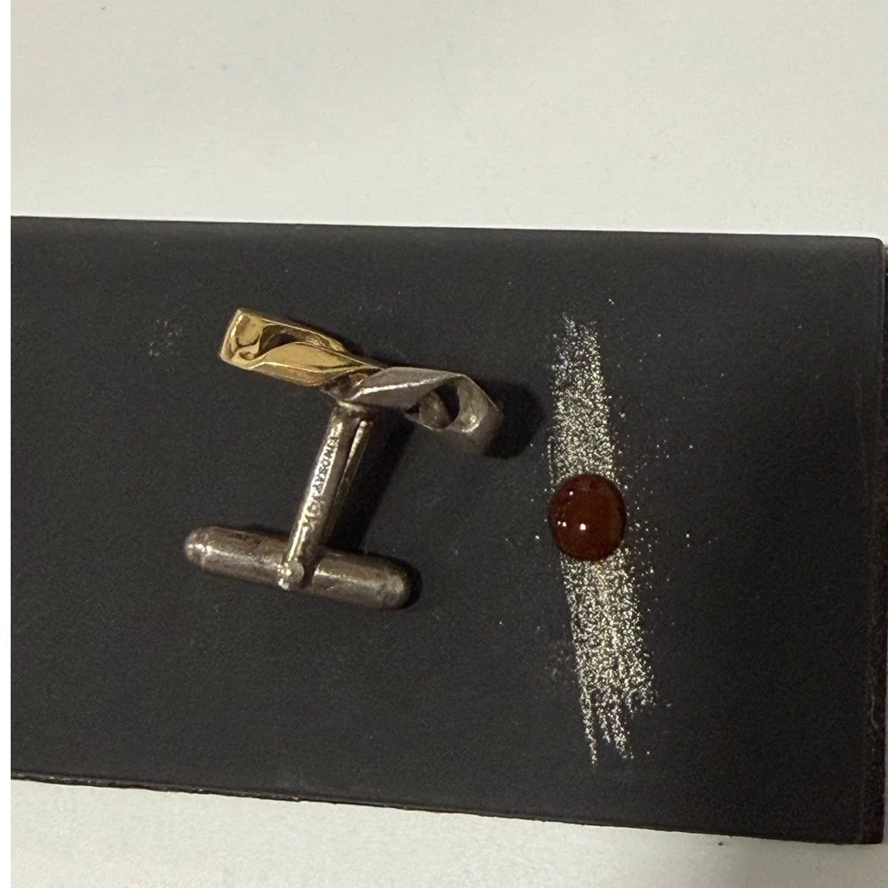 Vintage Lindsay 14K Gold Sterling Silver Knot Cufflinks Two Tone 13.62g